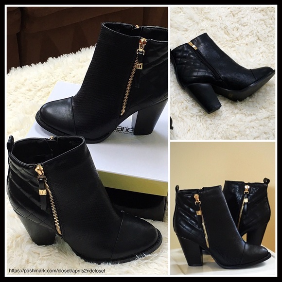 BLACK VEGAN SNAKESKIN FAUX LEATHER ANKLE BOOTS - Picture 4 of 8